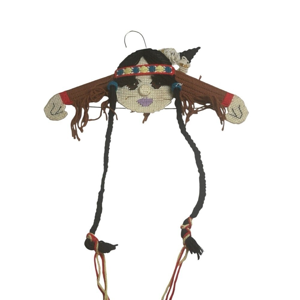Vintage Handmade Indian Girl Hanger RARE
